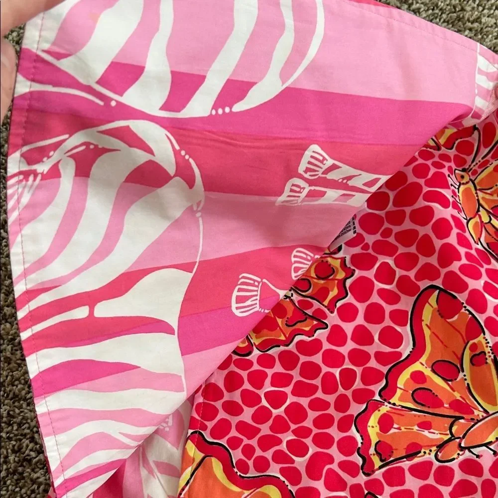 Lilly Pulitzer Vintage Girls Reversible Zebra Butterfly Skirt -2 Skirts in 1 -6X - Picture 2 of 7